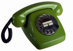 Telefon der deutschen Post in klassischem grün aus den 70er Jahren